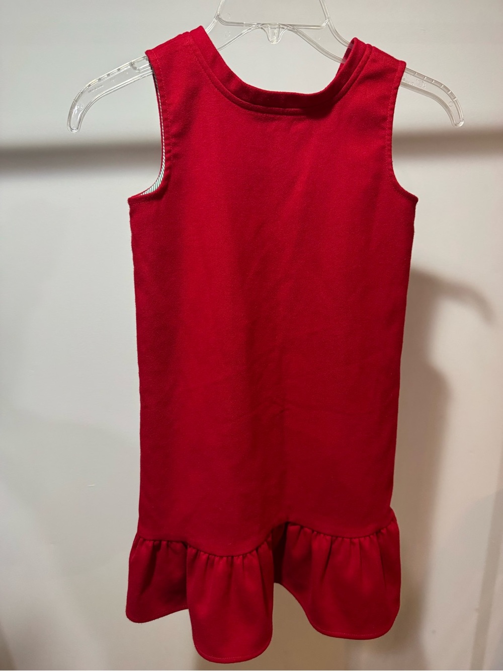 Red Ruffle Hem Girls' Knit Dress - Vineyard Vines Brand